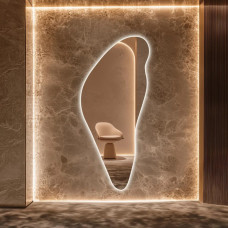 Зеркало с сенсором большое неправильной формы в полный рост с задней парящей подсветкой E033 